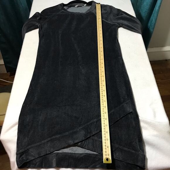 Athleta velour cross cross long sleeve pullover dress S charcoal grey holiday - Picture 7 of 9